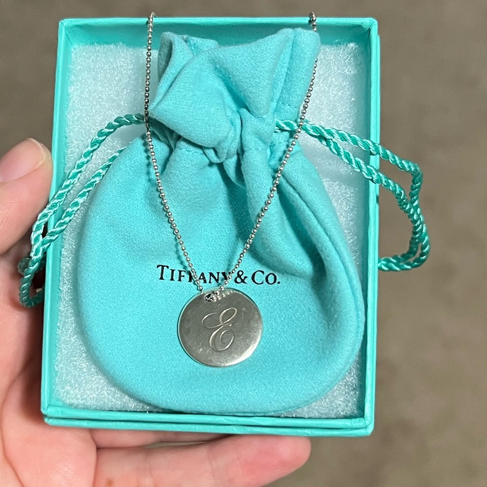 Tiffany and Co. “E” Initial Necklace